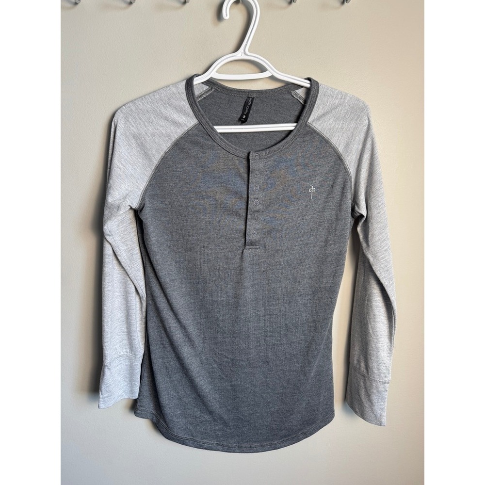 RedDragon Mens Gray Two Tone Henley Shirt S Skate Streetwear Casual Slim Fit